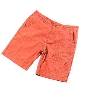 Old Navy Broken In Khaki Shorts Mens 34 Coral Red Cotton Casual